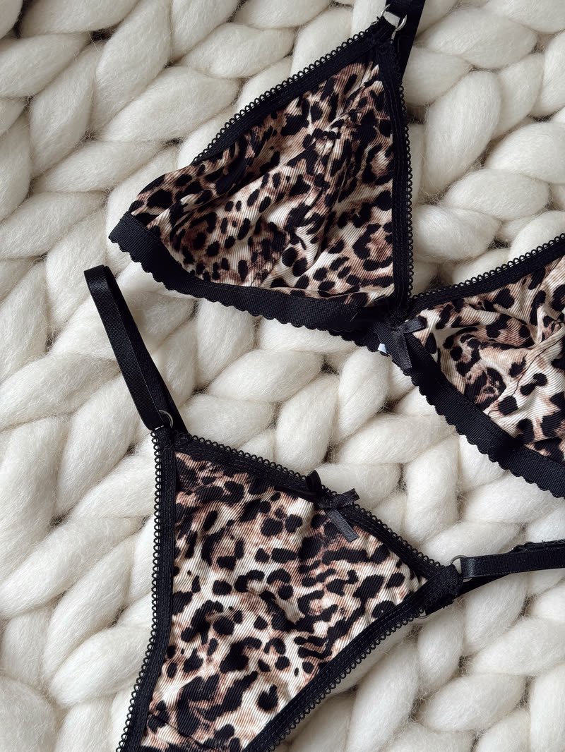Set Leopardo Encaje Rojo