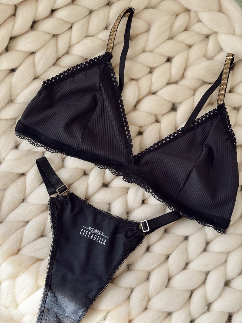 Set Negro Plisado
